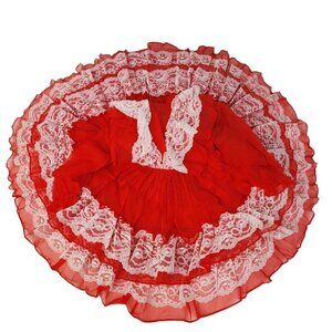 VTG Martha’s Miniatures Full Circle Red Ruffled Dress Size 6 Pageant Christmas